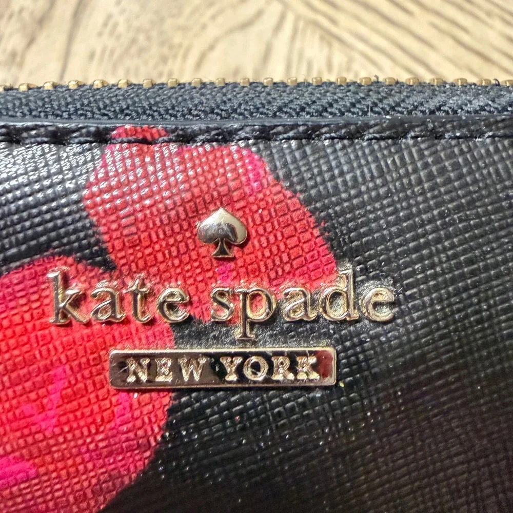 Kate Spade Black Candy Continental‎ Large Zip Around Wallet
